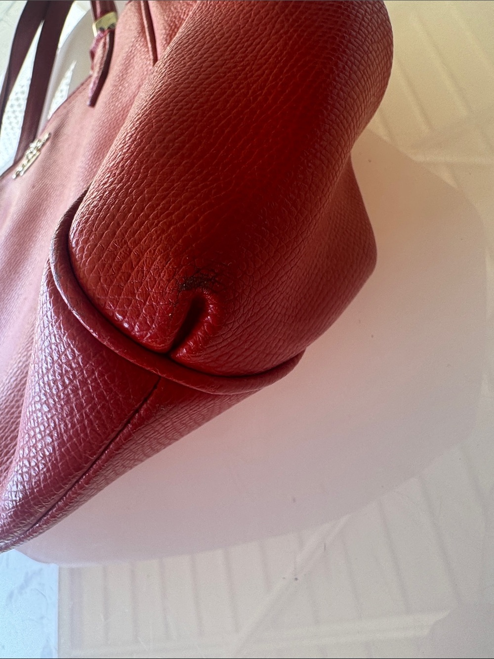 Coach Red Leather Tote with Gold Hardware - Picture 5 of 12